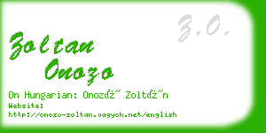 zoltan onozo business card